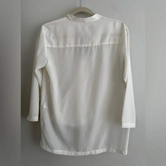 MICHAEL Michael Kors White Long sleeve Hi-Low Wrap Blouse  XS - Picture 5 of 6